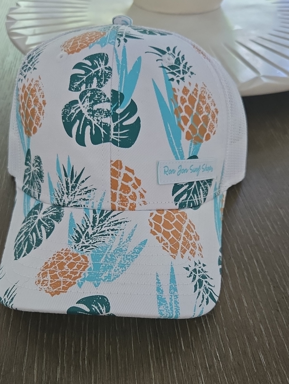 Ron Jon Surf Shop Women's White Tropical Pineapple Trucker Hat